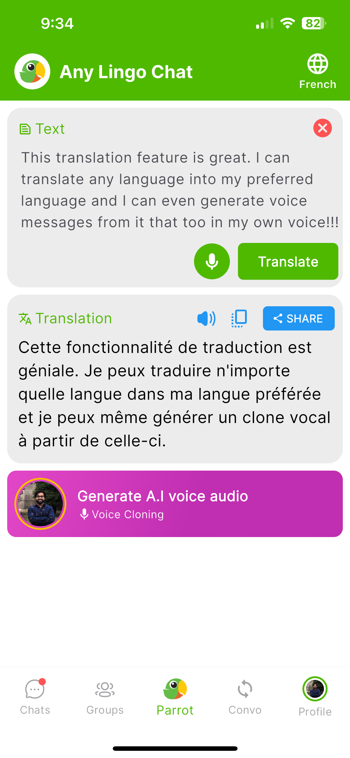 App screenshot left